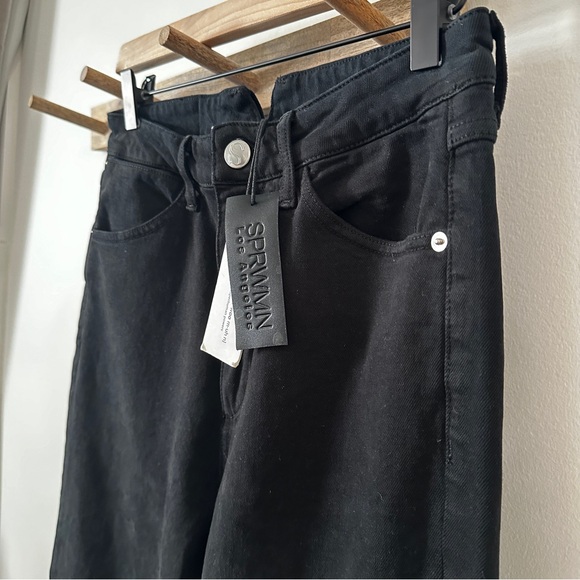 SPRWMN LA | Black High Waist Micro Flare leg Pants size 28 - Picture 6 of 10